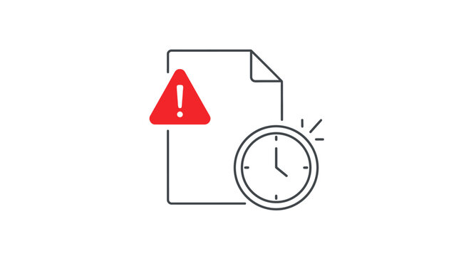 Warning Deadline Time Expiration Alert Symbol.