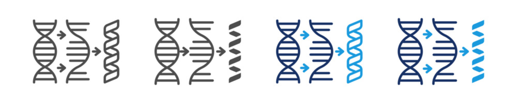 gene expression analysis icon set with multi concept