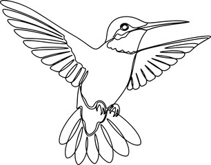 Bird Line Art Minimal Flying Bird Outline Vector Illustration