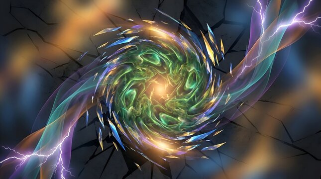 Abstract Vortex of Plant Energy Awakening