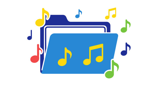 Music Folder with Notes Icon.