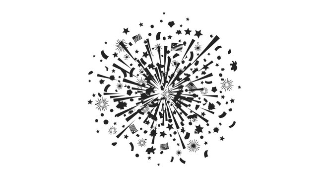 Black and white abstract explosion design.