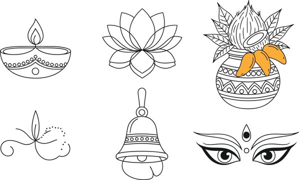 Diwali decorative elements illustration