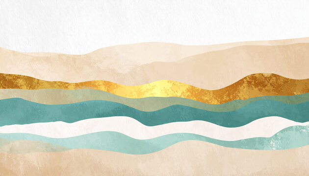 Abstract watercolor mountain landscape
1