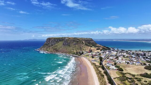 Spectacular aerial footage of The Nut Stanley Tasmania Australia