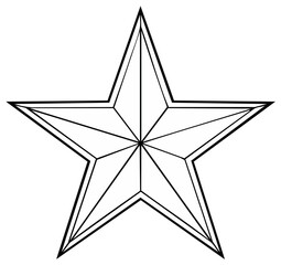 Obraz premium Geometric five pointed star shape outline illustration abstract symbol graphic design element
