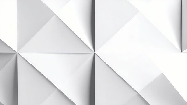 Abstract geometric pattern of folded white paper with subtle shadows