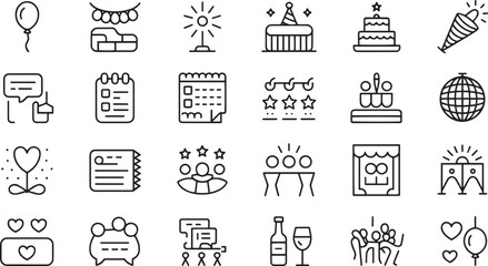 Collection of hand drawn vector icons and symbols for various themes and occasions © md