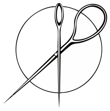 Needle and threader crossing with circle design