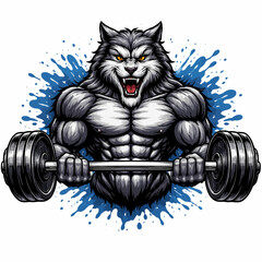 Powerful Gorilla Weightlifting Mascot Illustration with Dumbbells, Strong Bodybuilder Ape Character for Gym, Fitness and Sports Team Branding