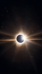 Fototapeta premium Spectacular solar eclipse reveals a glowing corona amidst deep space stars a breathtaking astronomical view