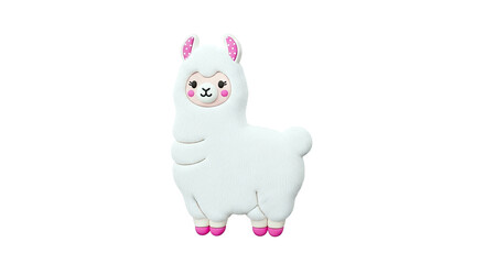 Fototapeta premium Cute 3D Llama Charm with Pink Accents