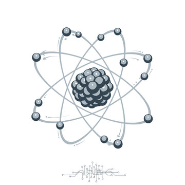 Detailed illustration of an atomic structure model.