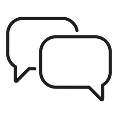 Fototapeta premium Modern line icon featuring two overlapping speech bubbles for live chat services