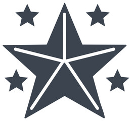 Obraz premium Five star rating symbol glyph icon for excellence quality and customer feedback