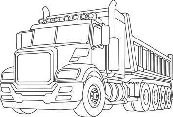 Dump truck lineart © Inoe