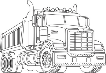 Dump truck lineart © Inoe