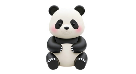 Naklejka premium Cute 3D Rendered Panda Sitting