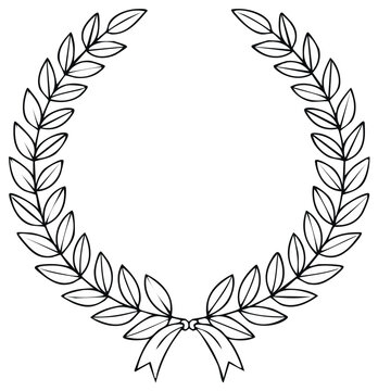 Classic Laurel Wreath with Ribbon Decoration symbolizing victory and achievement