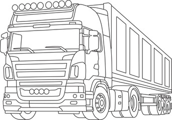 Dump truck lineart © Inoe