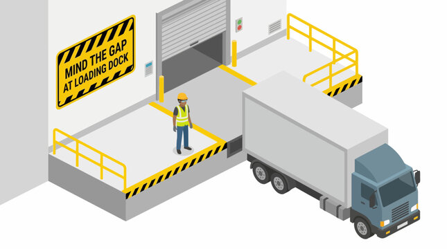 Worker standing beside a loading dock.