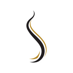 Modern Hair Wave Logo Vector Design