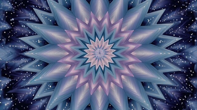 Intricate seamless geometric rosette star pattern with pastel shades