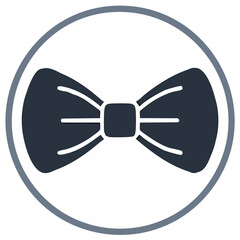 Bow tie graphic in a circle. Elegant formal design. Minimalist concept.
