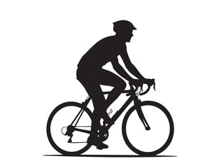Obraz premium Cycling Silhouette Vector Cyclist, Biking Mountain, Racing, Leisure Adventure Vectors