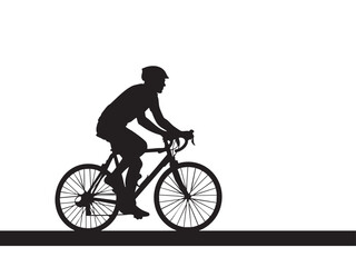 Obraz premium Cycling Silhouette Vector Cyclist, Biking Mountain, Racing, Leisure Adventure Vectors