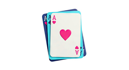 Obraz premium Three Aces of Hearts Playing Cards