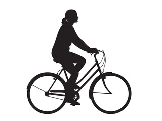 Fototapeta premium Cycling Silhouette Vector Cyclist, Biking Mountain, Racing, Leisure Adventure Vectors