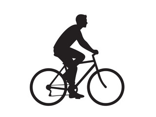 Fototapeta premium Cycling Silhouette Vector Cyclist, Biking Mountain, Racing, Leisure Adventure Vectors