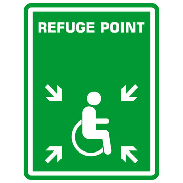 Refuge Point, green sign vector