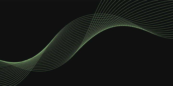 Lime Green Wavy Lines on Dark Backdrop%3A A Serene and Dynamic Abstract Art Piece Showcasing Flowing Energy and Geometric Precision for Design and Technology Projects