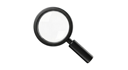 Black Magnifying Glass on White Background