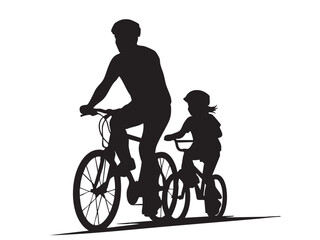 Obraz premium Cycling Silhouette Vector Cyclist, Biking Mountain, Racing, Leisure Adventure Vectors