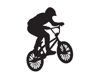 Naklejka premium Cycling Silhouette Vector Cyclist, Biking Mountain, Racing, Leisure Adventure Vectors