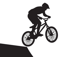 Obraz premium Cycling Silhouette Vector Cyclist, Biking Mountain, Racing, Leisure Adventure Vectors