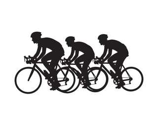 Obraz premium Cycling Silhouette Vector Cyclist, Biking Mountain, Racing, Leisure Adventure Vectors
