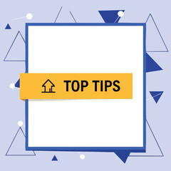Fototapeta premium Top Tips banner background. Advice graphic template. Modern information design element.