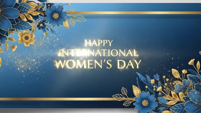 Floral design celebrating international womens day with elegant gold accents