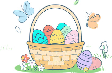 Easter egg Flat Illustration