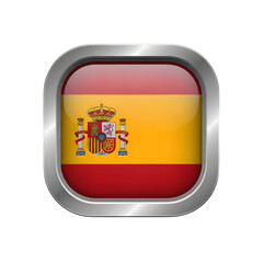 Obraz premium High-resolution detailed Spain national flag with royal coat of arms emblem and crown design isolated on transparent background