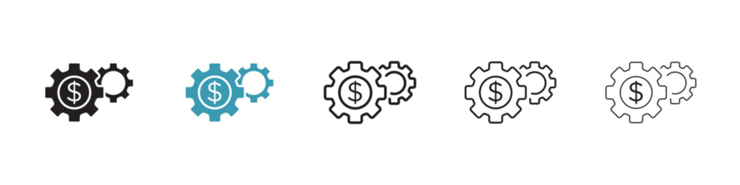 Money processes icon in flat style. Basic vector symbol illustration