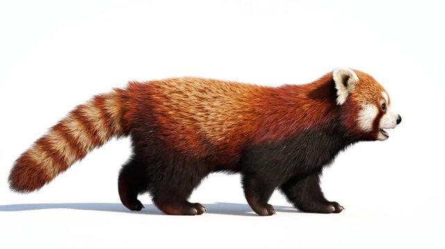 Red panda isolated on white background wildlife animal portrait