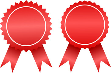 Red Gradient Badge Vector Design, Shiny Premium Label Emblem with Modern Glossy Style, Luxury Award Seal Icon, Abstract Branding Element for Packaging, Advertising, Web Interface	