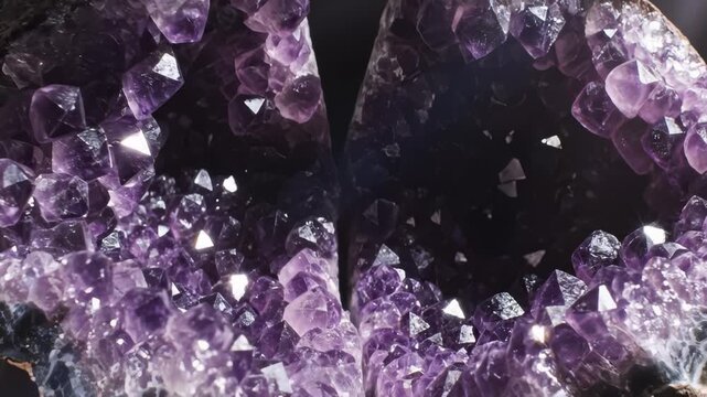 Macro Shot Of A Geode Revealing Crystal Formations