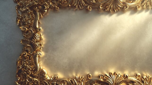 Luxury gold frame with ornate edges
