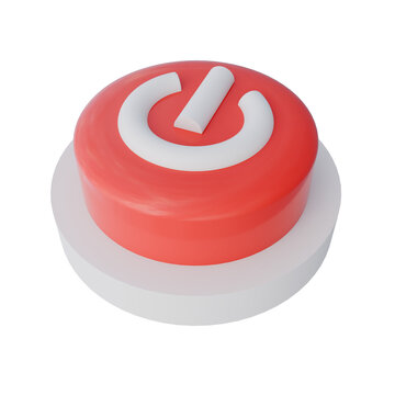 3d red button